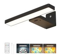 BrightArk Lampara Pared Sin Cable Recargable con Mando, Luces para Cuadros que Funcionan con Pilas, Luces Inalámbricas para Dianas, Ángulo Regulable Luces De Arte Inalámbricas Para Pinturas, Negro