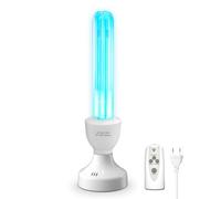 BrightArk Lampara UV Desinfeccion con Mando, Lampara UVC Ozono UV Light 25W E27 con función de temporizador, UV Germicida Esterilizador para Hogar, Escuela, Oficina Aire Fresco, UVC 254nm