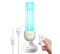 BrightArk Lampara UV Desinfeccion con Mando, Lampara UVC Ozono UV Light 35W E27 con función de temporizador, UV Germicida Esterilizador para Hogar, Escuela, Oficina Aire Fresco, UVC 254nm