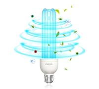 BrightArk Lampara UV Desinfeccion Lampara UVC Ozono UV Light 55W E27 Blu-Ray con Tubo de Cuarzo UV Germicida Esterilizador AC 220-240V para Hogar, Escuela, Oficina Aire Fresco, UVC 254nm +O₃(1 Unidad)