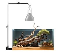 BrightArk Soporte de lámpara de reptil, pequeño soporte de luz ajustable para reptiles, lámpara de cúpula de reptil de pie negro de 14 a 25 pulgadas, soporte de lámpara de calor para reptiles