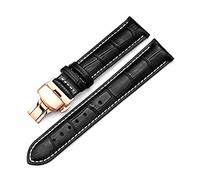 Brightassistant Banda de cuero 14-24mm Doble Haga clic Elástico Strap de hebilla de mariposa, Tipo 1, 18mm