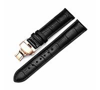 Brightassistant Banda de cuero 14-24mm Doble Haga clic Elástico Strap de hebilla de mariposa, Tipo 3, 22mm