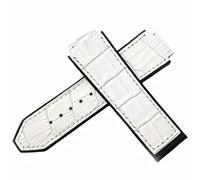 BrightBulb Correa de Reloj de Cuero de 25 X 19 Mm Correa de Reloj Impermeable de Goma para Hombres Accesorios de Reloj para HUB-LOT BIG-BANG FUSIÓN CLÁSICA-Blanco 1
