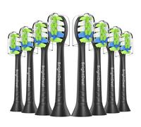 BrightDeal Cabezales Compatibles con Philips Sonicare - Juego de 8 para Cepillo Dental Eléctrico Sensitive - Negro