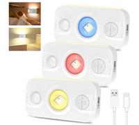 BrightDeal Luz Nocturna LED con Sensor de Movimiento - Recargable USB, 3 Modos (Auto/ON/OFF), Iluminación Ajustable - Para Pasillos, Escaleras, Armarios y Dormitorios Infantiles【3 Piezas】
