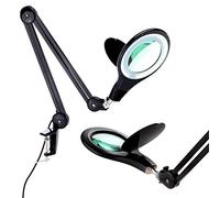 Brightech LightView PRO - Cómoda lámpara de escritorio con lupa LED para trabajos de cerca - Lente iluminada con lupa brillante de 2,25x - Rompecabezas, manualidades y luz de lectura