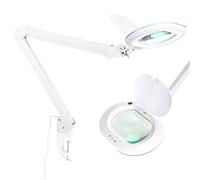 Brightech LightView PRO XL Lupa con abrazadera - Super cómoda, fácil de usar Craft & Pro Lupa con luz LED brillante para escritorio, mesa y banco de trabajo - Lente de vidrio ancha
