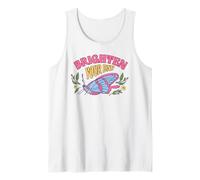 Brighten Your Day - Cita inspiradora de Mariposas Florales Bohemias Camiseta sin Mangas