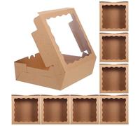 BRIGHTFUFU 10 Piezas Mini Cajas de Golosinas con Ventana para Fiestas y Eventos, Caja Decorativa de Papel Pvc Cuadrada con Diseño Elegante y Conveniente para Regalos Pequeños