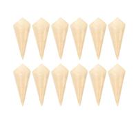 BRIGHTFUFU 100 Conos de Degustación de Madera Desechables, 6.0x8.0 Cm, Color Natural, para Aperitivos, Helados y Fiestas, Ideales para Bodas, Catering y Picnics al Aire Libre