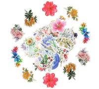 BRIGHTFUFU 100 Pegatinas Adhesivas de Flores para Portátil y Equipaje, Material PVC Resistente, Fácil de Usar Adhesión Firme para Decoración DIY y Álbum de Recortes