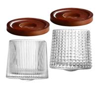 BRIGHTFUFU 2 juegos Vasos de Whisky Giratorios con Base Copas Creativas para Brandy y Whiskey Diseño Chic y Delicado para Decoración y Celebración