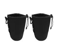 BRIGHTFUFU 2 Piezas Bolsa para Lente de Cámara XL Flexible y Resistente Neopreno con Aislamiento Térmico Acolchada y Antichoque con Gancho para Cinturón de Unidades
