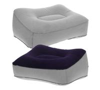 BRIGHTFUFU 2 Piezas Reposapiés Inflable, PVC Flocado, Cómodo y Portátil | Aislante para Pies y Suelas, Reduce Fatiga Muscular, se Pliega Plano en Bolso, Adecuado para Espera y Coche