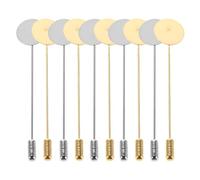 BRIGHTFUFU 20 Juegos Bases de Broche en Blanco Pines de Solapa Artesanales de Cobre, Disco Redondo Plano, para Joyería DIY y Proyectos de Manualidades