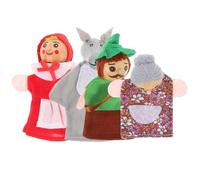 BRIGHTFUFU 4 Piezas Marionetas de Dedo de Madera Animales Juguetes para Bebés Títeres para Contar Cuentos Interactivos para Padres Hijos