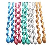 BRIGHTFUFU 50 Globos de Látex Largos en Espiral para Fiesta, Material Natural, Resistentes y Fáciles de Volar, Decoración Creativa para Cumpleaños y Festivales Color Color Aleatorio