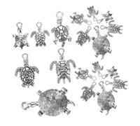 BRIGHTFUFU 90 Piezas Colgantes Tortuga Color Plata Dijes de Aleación para Fabricación de Joyas DIY Adornos Versátiles para Collares Pulseras y Llaveros de Longevidad y Sabiduría