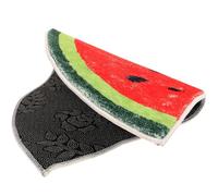 BRIGHTFUFU Alfombra de Baño Antideslizante en Forma de Sandía, Tapete Absorbente de 40x60 Cm, Felpudo Interior Rojo Semicircular para Cocina, Dormitorio y Entrada de Hogar