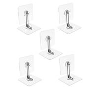 BRIGHTFUFU Anclajes Adhesivos para Muebles Antivuelco para Bebés, Correas sin Taladro 7x7 Cm, Transparentes, Kit 5 Piezas, Fijación Segura para Estantes, Armarios y Gabinetes Hogar