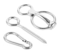 BRIGHTFUFU Anilla de Amarre para Caballos de Acero Inoxidable Liberación Gradual y Tornillo Afilado, Durabilidad Mejorada para Actividades Ecuestres y Uso Diario