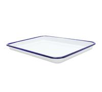 BRIGHTFUFU Bandeja para Hornear Esmaltada Retro 27X19 CM, Molde Rectangular Resistente al Calor para Tartas y Pizza, Uso Doméstico y Profesional en Cocina