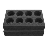 BRIGHTFUFU Bandeja Portavasos para Bebidas 8 Orificios Negra Reutilizable para Café, Leche y Té, Soporte para Transportar Vasos en Oficina, Picnic y Restaurante, Set 2 Piezas