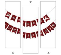 BRIGHTFUFU Banner de Fiesta Navideño Banderines de Festival de Forma de Pescado Reno Merry Christmas, Algodón, Negro, Hecho a Mano, para Fiestas de Navidad y Centros Comerciales