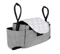 BRIGHTFUFU Bolso Organizador para Carrito Multifuncional Bolsa Pañalera Resistente y Ligera Soporte para Biberones y Accesorios para Paseo y Viaje Color Gris con Diseño Práctico