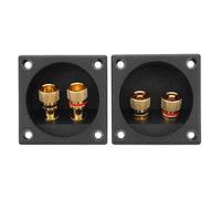 BRIGHTFUFU Caja de Conexión para Altavoz 57x57mm, Terminal de Tornillo de Cobre Puro, Conector Cuadrado para Cableado de Subwoofer y Altavoces de Automóvil, Kit 1 Par, Accesorios
