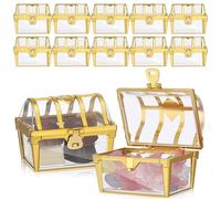BRIGHTFUFU Caja de Dulces para Despedida de Soltera y Fiesta, 12 Piezas, Plástico Dorado, Portátil y Elegante Gran Capacidad para Regalos