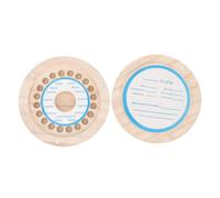 BRIGHTFUFU Caja para Dientes de Leche de Madera Natural Organizador Tapa Redonda para Recuerdos Infantiles Soporte Seguro para Dientes y Pelo Fetal Obsequio Especial para Bebés