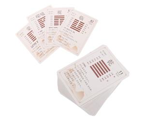 BRIGHTFUFU Cartas I Ching para Adivinación y Sabiduría 64 Hexagramas, Diseño Tradicional Chino para Uso en Meditación y Tarot