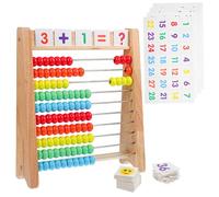 BRIGHTFUFU de Madera para Cuentas de Colores Juguete Matemático Educativo para Preescolar con Tarjetas Numéricas Didáctica para Aprendizaje de Aritmética