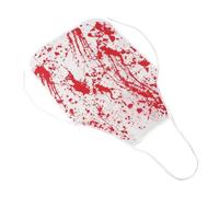 BRIGHTFUFU Delantal de Carnicero Rojo para Halloween Manchas de Sangre, Tela No Tejida, Disfraz Terrorífico Adecuado para Fiestas y Cocina
