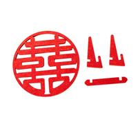 BRIGHTFUFU Doble Felicidad Adorno de Fieltro Rojo para Decoración Tradicional China en Sala de Estar y Celebraciones de Boda