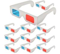 BRIGHTFUFU Gafas 3D de Cartón Rojo y Azul 10 Unidades para Ver Películas en Casa Accesorio para Gafas 3D Visión Anáglifa Cine y Videojuegos Tres Dimensiones
