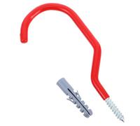 BRIGHTFUFU Gancho para Bicicletas Ganchos de Techo para Bicicletas Acero al Carbono y Pvc Rojo Tornillos para Montaje en Pared y Techo Almacenamiento en Garaje