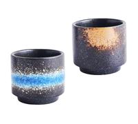 BRIGHTFUFU Juego de 2 Tazas de Cerámica Japonesa para Té Diseño Retro y Superficie Lisa, Ideales para Uso en Casa o Bar Estilo Único y Duradero Color Aleatorio