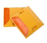 BRIGHTFUFU Marcadores de Carril Reflectantes de Plástico Amarillo, Resistentes al Clima, para Uso en Autopistas y Señalización Vial, Paquete de 2 Piezas