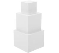 BRIGHTFUFU Modelo de Cubo de Espuma Blanco para Fotografía, Práctico Accesorio de Sesión de Fotos 3 Piezas y Diseño Moderno en Forma de Cubo