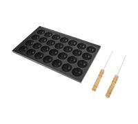 BRIGHTFUFU Molde de Hierro para Cocinar Takoyaki 28 Agujeros, Bandeja Segura y Fácil de Limpiar para Hornear Pulpo y Pescado en Casa DIY