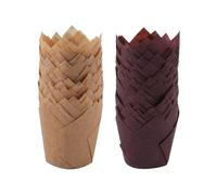 BRIGHTFUFU Molde para Pastel Forma de Flor Resistente al Aceite Calor, 200 Piezas de Papel Desechable para Hornear Cupcakes y Magdalenas en Fiestas