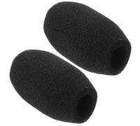 BRIGHTFUFU Paravientos para Micrófono de Solapa y Conferencia de Esponja Negra, Reducción de Ruido Eficaz y Resistente a Deformaciones, Adecuado para Enseñanza y Discursos, Pack de 2