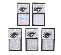 BRIGHTFUFU Pegatinas Adhesivas para Pendientes Niñas Gemas de Imitación y Gemas Faciales, Set 5 Hojas Perlas 2.3-4 Mm, Formas Corazón, Estrella y Rombo, Decorativas para Maquillaje y Uñas