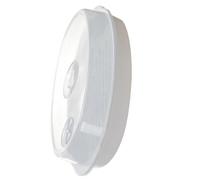 BRIGHTFUFU Plato de Vapor para Microondas con Tapa Blanco de Pp Resistente al Calor, Práctico para Cocinar Pescado y Bollos al Vapor Hogar
