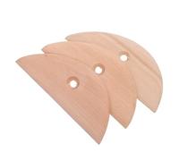 BRIGHTFUFU Raspador de Arcilla Forma de Luna para Modelar y Dar Acabados 3 Piezas Herramienta para Esculpir Arcilla Polimérica de Madera, Color Caqui Aula y Estudio, Principiantes