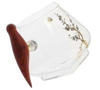 BRIGHTFUFU Recipiente de Vidrio con Asa de Madera para Cocina y Restaurantes Occidentales, Diseño Simple y Funcionalidad Antigoteo para Servir Salsas y Aderezos