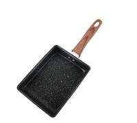 BRIGHTFUFU Sartén Antiadherente Pequeña Japonesa para Tortillas y Huevos, Mango Ergonómico Imitación Madera, Sartén Cuadrada para Cocina Casera y Restaurantes, Apta para Cocina Eléctrica